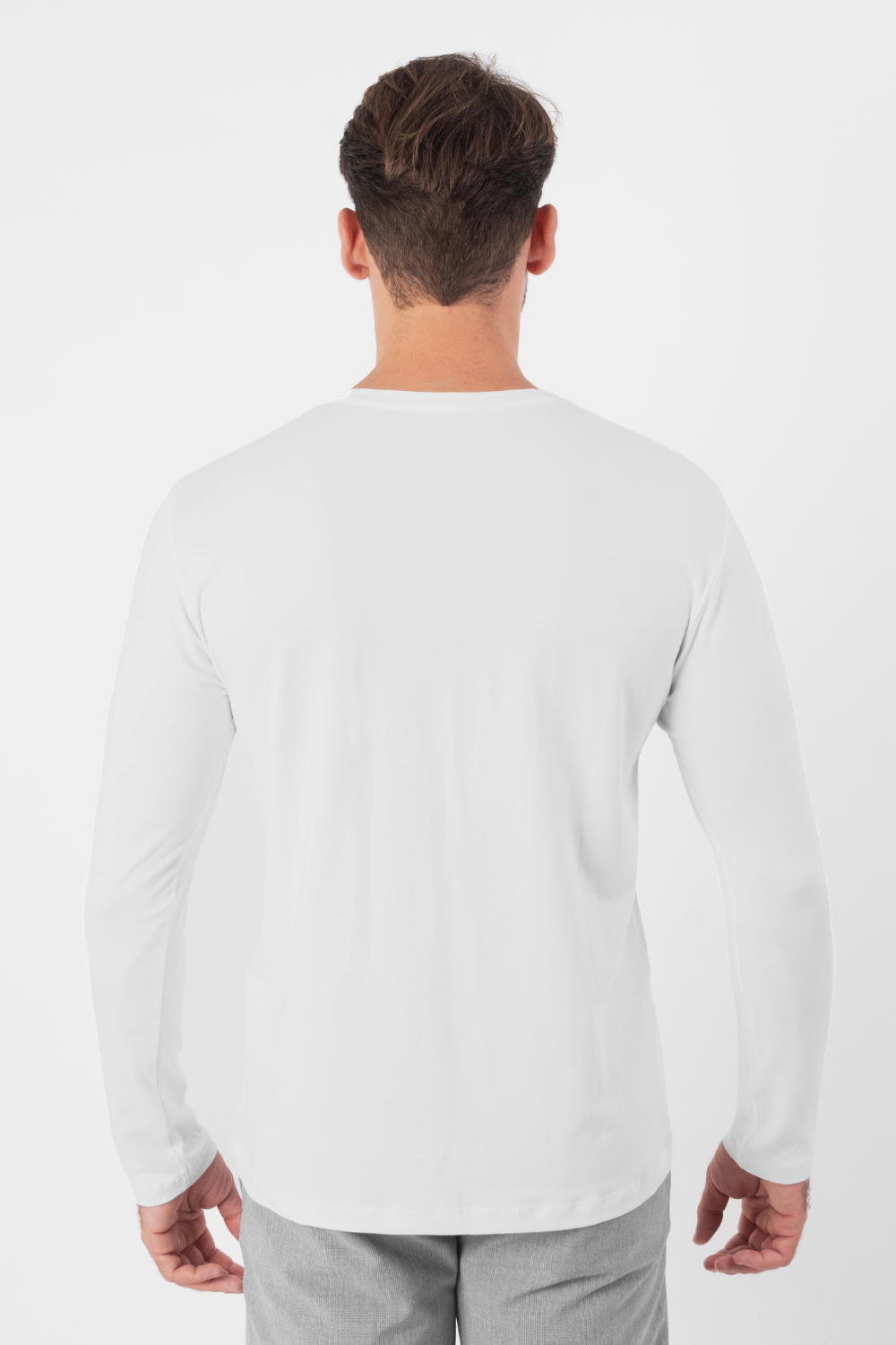 Camiseta Manga Longa · Branco Essência – Algodão Egípcio