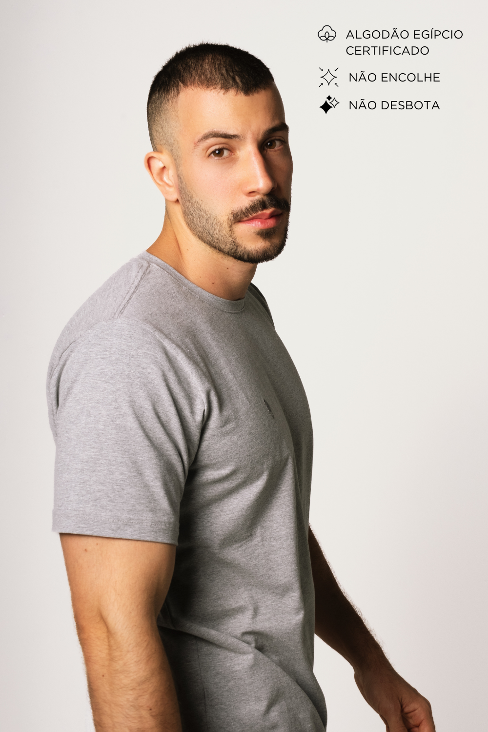 Camiseta Origem · Cinza Bruma – Algodão Egípcio
