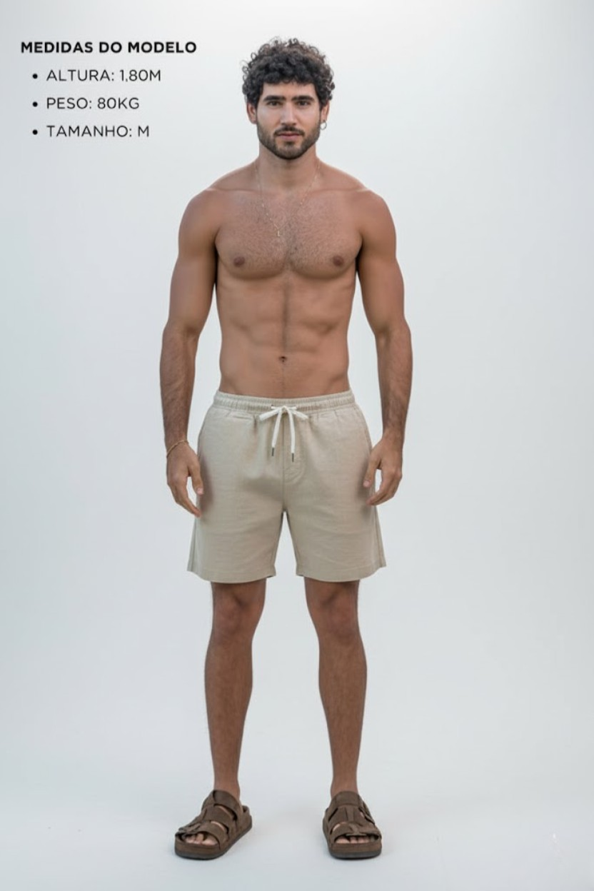 Short Linho Veredas Areia de Copa