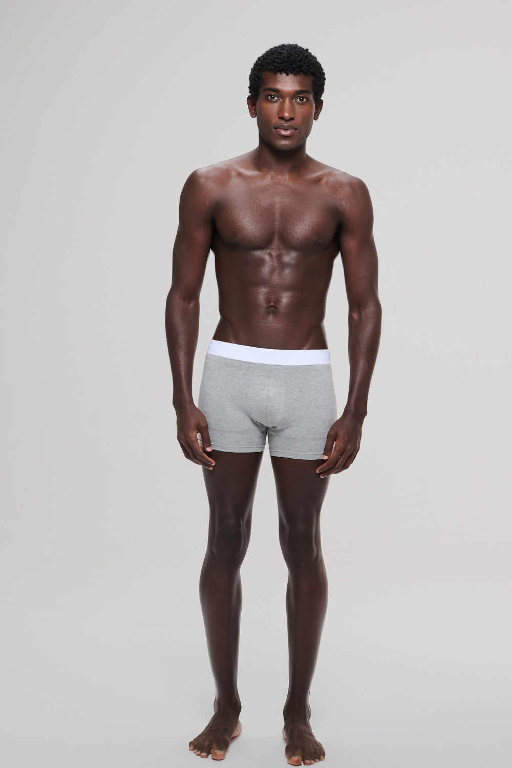 Cueca Boxer · Cinza Bruma – Algodão Egípcio