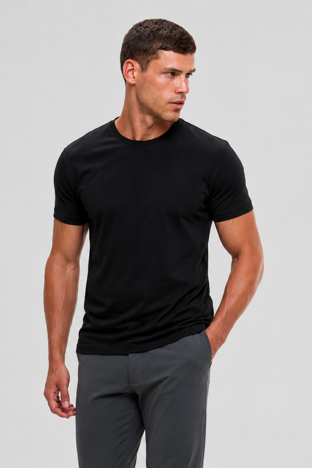 Camiseta Origem · Lisa – Preta – Algodão Egípcio