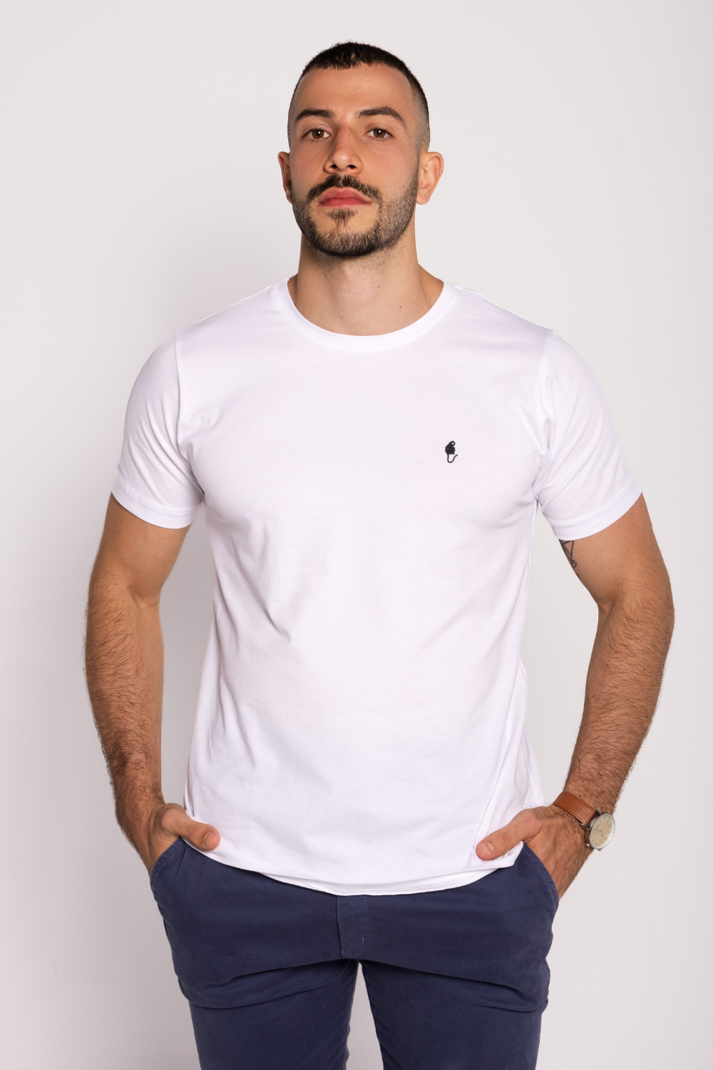 Camiseta Branca Mico Preto - Egípcio Pro