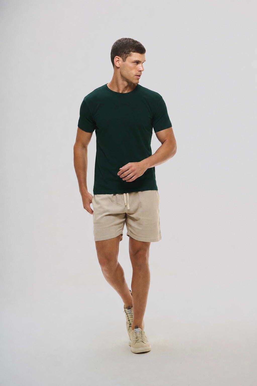 Camiseta Origem · Lisa – Verde Floresta – Algodão Egípcio