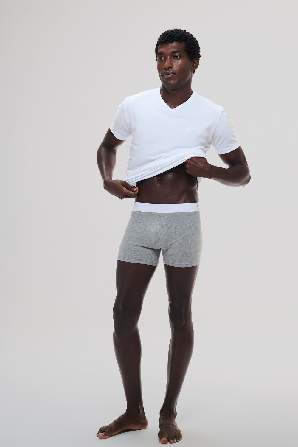 Cueca Boxer · Cinza Bruma – Algodão Egípcio