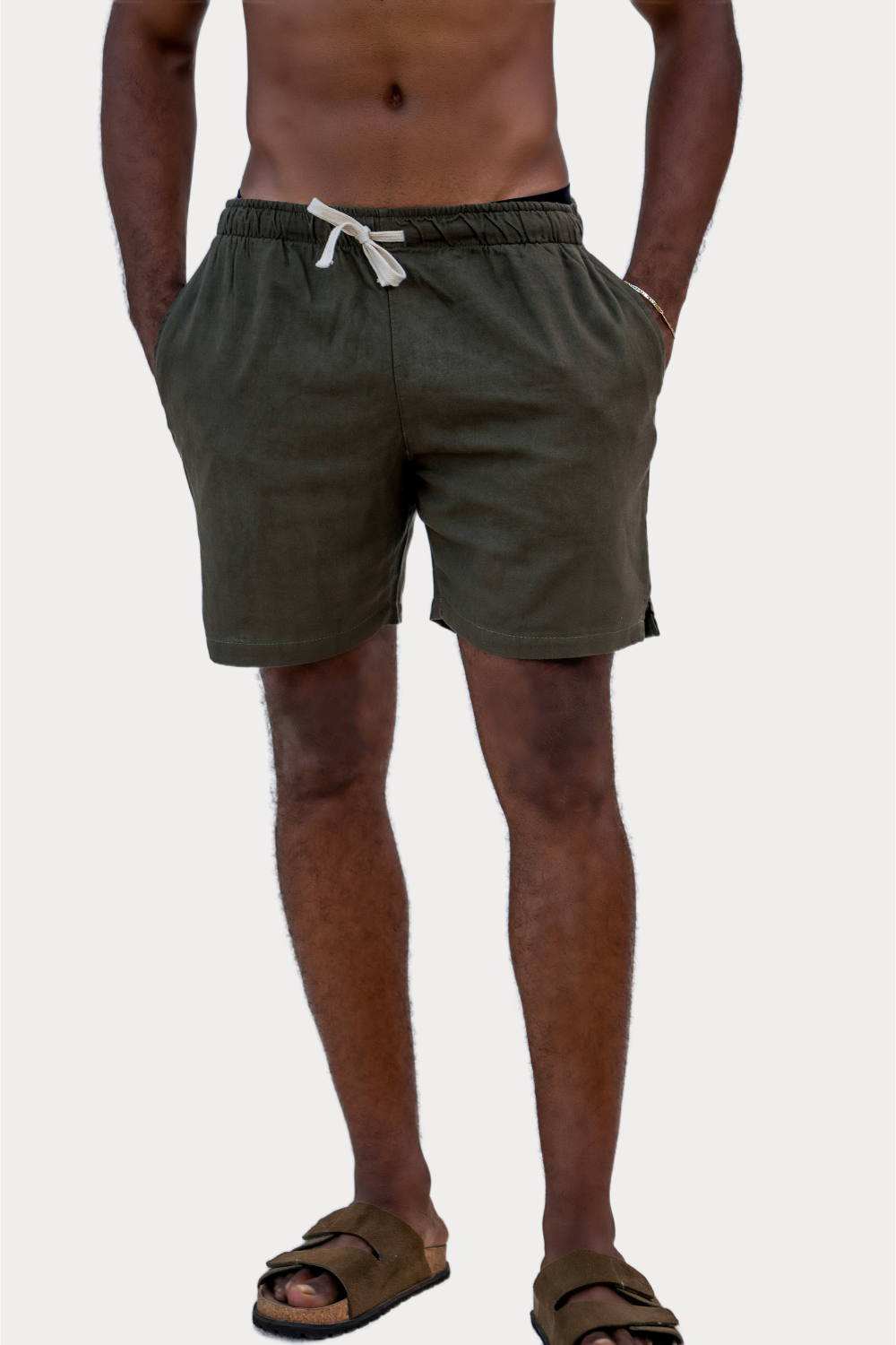 Short Linho Veredas Verde Militar